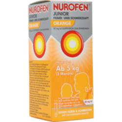 Verpackungsbild (Packshot) von NUROFEN Junior Fieber-u.Schmerzsaft Oran.40 mg/ml