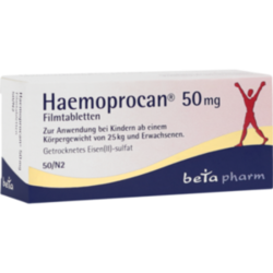 Verpackungsbild (Packshot) von HAEMOPROCAN 50 mg Filmtabletten