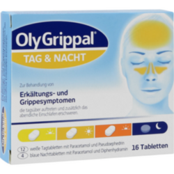 Verpackungsbild (Packshot) von OLYGRIPPAL Tag & Nacht 500 mg/60 mg Tabletten