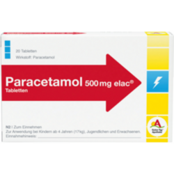 Verpackungsbild (Packshot) von PARACETAMOL elac 500 mg Tabletten