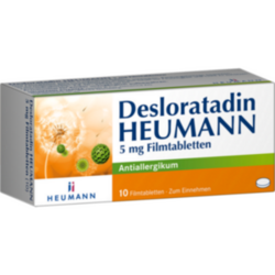 Verpackungsbild (Packshot) von DESLORATADIN Heumann 5 mg Filmtabletten