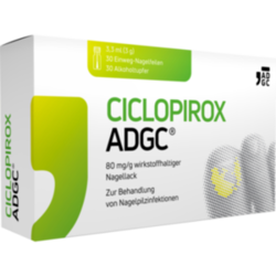 Verpackungsbild (Packshot) von CICLOPIROX ADGC 80 mg/g wirkstoffhalt.Nagellack