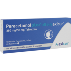 Verpackungsbild (Packshot) von PARACETAMOL plus Coffein axicur 350 mg/50 mg Tabl.