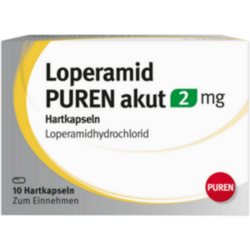 Verpackungsbild(Packshot) von LOPERAMID PUREN akut 2 mg Hartkapseln