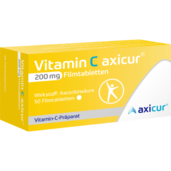 Verpackungsbild (Packshot) von VITAMIN C AXICUR 200 mg Filmtabletten