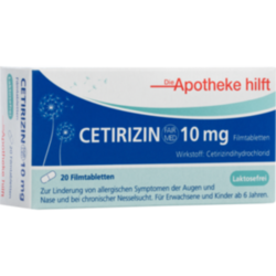 Verpackungsbild (Packshot) von CETIRIZIN Fair-Med Healthcare 10 mg Filmtabletten