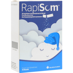 Verpackungsbild (Packshot) von RAPISOM 25 mg Pulver zum Einnehmen im Beutel
