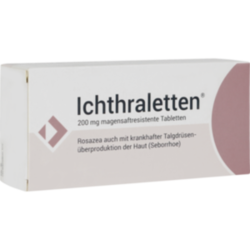 Verpackungsbild (Packshot) von ICHTHRALETTEN 200 mg magensaftresistente Tabletten