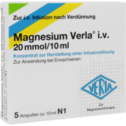 Verpackungsbild (Packshot) von MAGNESIUM VERLA i.v. 20 mmol/10 ml K.z.H.e.Inf.Lsg