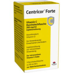 Verpackungsbild (Packshot) von CENTRICOR Forte Vitamin C Dsfl. 200 mg/ml Inj.-L.