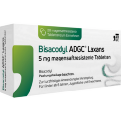 Verpackungsbild (Packshot) von BISACODYL ADGC Laxans 5 mg magensaftres.Tabletten