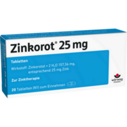 Verpackungsbild (Packshot) von ZINKOROT 25 mg Tabletten