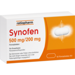 Verpackungsbild (Packshot) von SYNOFEN 500 mg/200 mg Filmtabletten