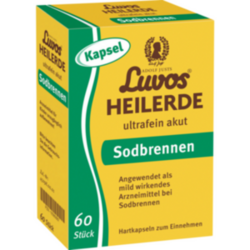 Verpackungsbild(Packshot) von LUVOS Heilerde ultrafein akut Sodbrennen Kapseln