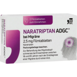Verpackungsbild(Packshot) von NARATRIPTAN ADGC bei Migräne 2,5 mg Filmtabletten