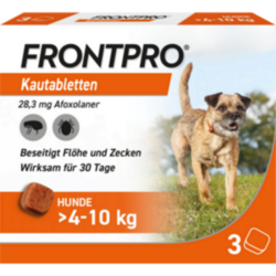 Verpackungsbild (Packshot) von FRONTPRO 28 mg Kautabletten f.Hunde >4-10 kg