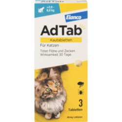 Verpackungsbild (Packshot) von ADTAB 48 mg Kautabletten für Katzen >2-8 kg