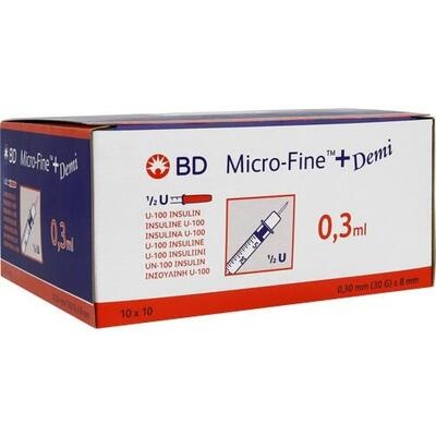 BDMICROFINEInsulinspr03mlU10003x8mm