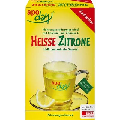 APODAY heiße Zitrone Vit.C u.Calcium zuckerfr.Plv.