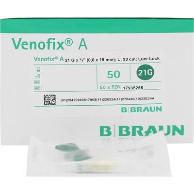 VENOFIX A Venenpunktionsb.21 G 0,8x19mm 30cm grün