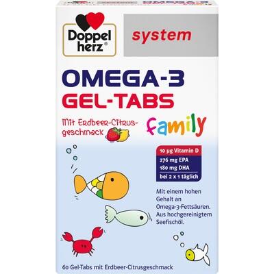 DOPPELHERZ Omega-3 Gel-Tabs family Erdb.Cit.system