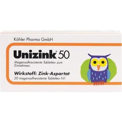 UNIZINK 50 magensaftresistente Tabletten UNIZINK 50 magensaftresistente Tabletten