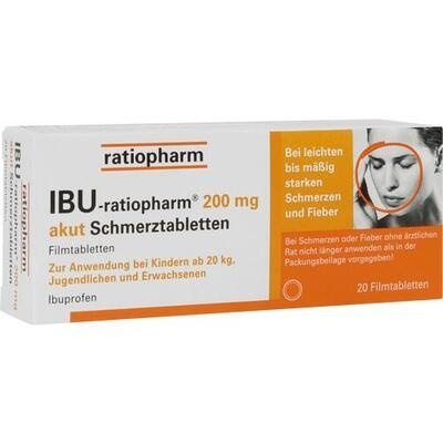 IBU-RATIOPHARM 200 mg akut Schmerztbl.Filmtabl. IBU-RATIOPHARM 200 mg akut Schmerztbl.Filmtabl.