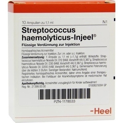 STREPTOCOCCUS HAEMOLYTICUS Injeel Ampullen STREPTOCOCCUS HAEMOLYTICUS Injeel Ampullen