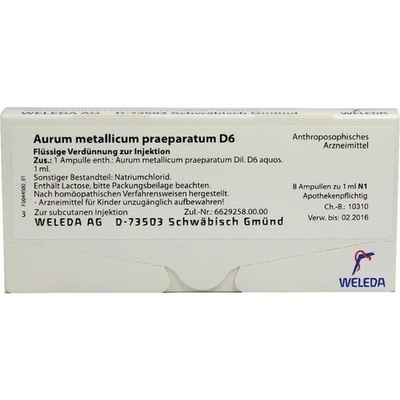 AURUM METALLICUM PRAEPARATUM D 6 Ampullen AURUM METALLICUM PRAEPARATUM D 6 Ampullen