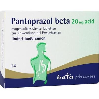 PANTOPRAZOL beta 20 mg acid magensaftres.Tabletten