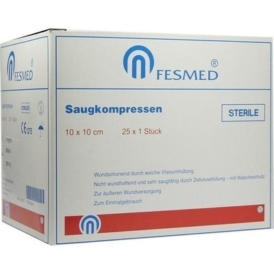 SAUGKOMPRESSEN steril 10x10 cm