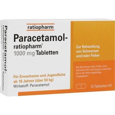 PARACETAMOL-ratiopharm 1.000 mg Tabletten PARACETAMOL-ratiopharm 1.000 mg Tabletten
