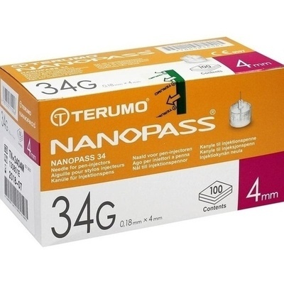 TERUMO NANOPASS 34 Pen Kanüle 34 G 0,18x4 mm TERUMO NANOPASS 34 Pen Kanüle 34 G 0,18x4 mm
