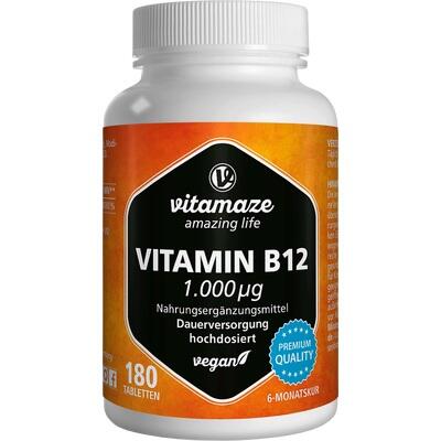 VITAMIN B12 1.000 μg hochdosiert vegan Tabletten