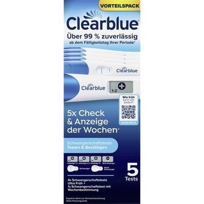 CLEARBLUE Schwangerschaftstest Multicheck 4+1 Urin