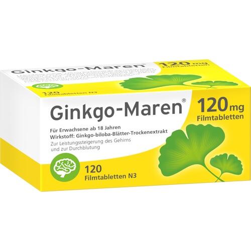 GINKGO-MAREN 120 mg Filmtabletten, für ihr Gehirn. Damit Sie ein Blitzmerker bleiben ;)