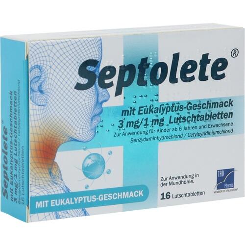 Septolete mit Eukalyptus-Geschmack 3 mg/1 mg Lutschtabletten