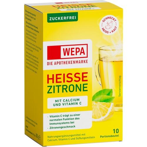 WEPA heiße Zitrone+Vit.C+Calcium zuckerfrei Pulver