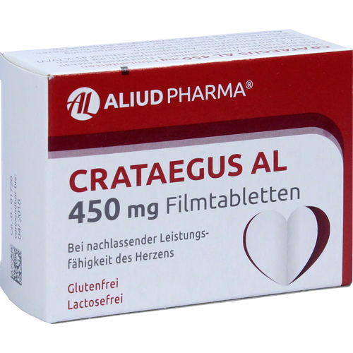 Verpackungsbild(Packshot) von CRATAEGUS AL 450 mg Filmtabletten