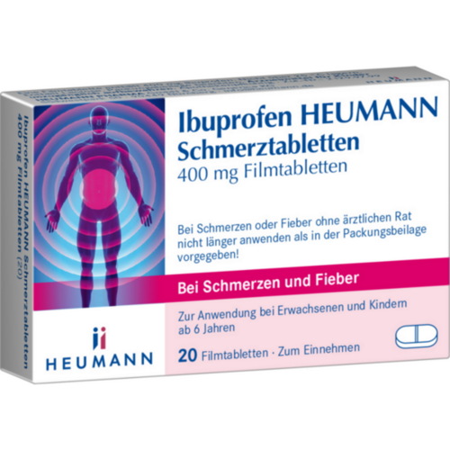 Verpackungsbild(Packshot) von IBUPROFEN Heumann Schmerztabletten 400 mg