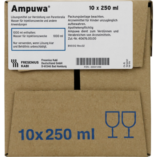 Verpackungsbild(Packshot) von AMPUWA Glasflasche Injektions-/Infusionslösung