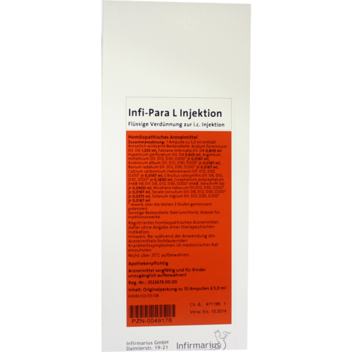 Verpackungsbild(Packshot) von INFI PARA L Injektion Ampullen