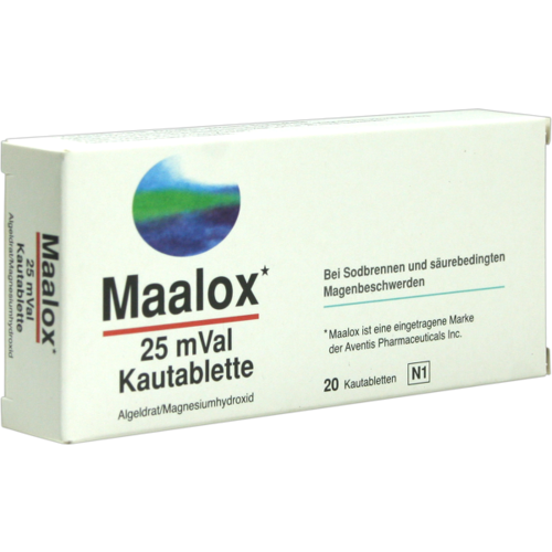 Verpackungsbild(Packshot) von MAALOX 25 mVal Kautabletten