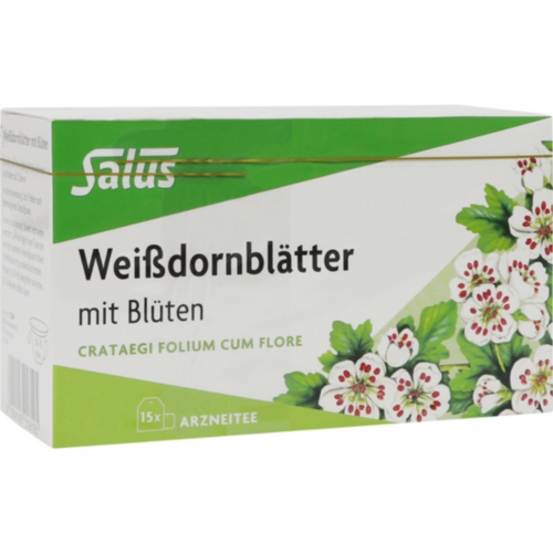Verpackungsbild(Packshot) von WEISSDORNBLÄTTER m.Blüten Arzneitee Bio Salus