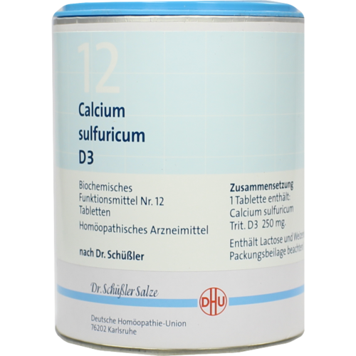 Verpackungsbild(Packshot) von BIOCHEMIE DHU 12 Calcium sulfuricum D 3 Tabletten
