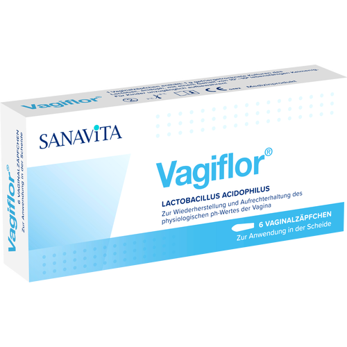 Verpackungsbild(Packshot) von VAGIFLOR Vaginalzäpfchen