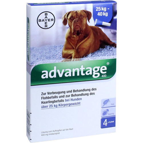 Verpackungsbild(Packshot) von ADVANTAGE 400 Lösung Pipetten f.Hunde ab 25 kg
