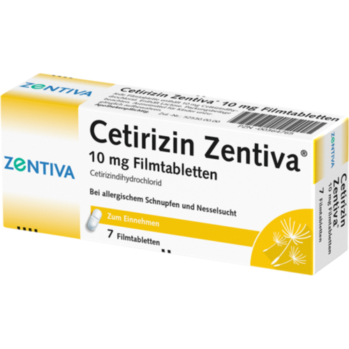 Verpackungsbild(Packshot) von CETIRIZIN Zentiva 10 mg Filmtabletten
