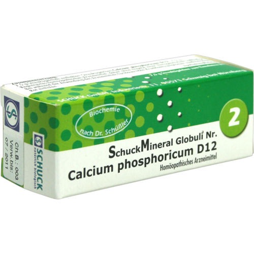 Verpackungsbild(Packshot) von SCHUCKMINERAL Globuli 2 Calcium phosphoricum D 12