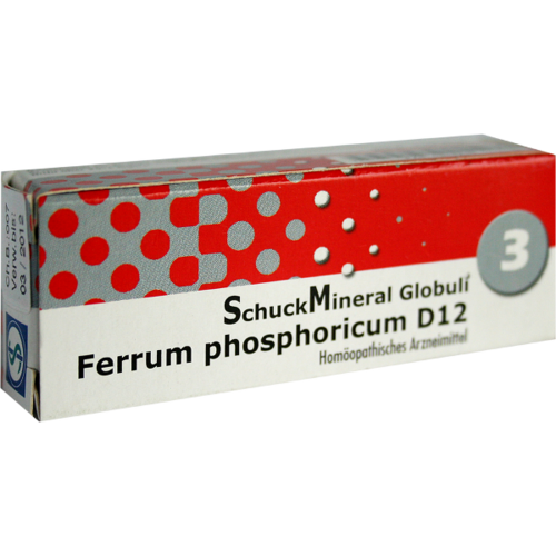 Verpackungsbild(Packshot) von SCHUCKMINERAL Globuli 3 Ferrum phosphoricum D12